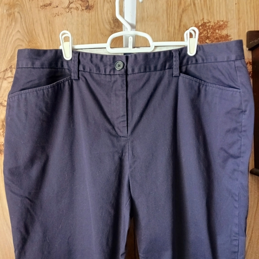 Lands End Ankle Navy Chino Pants Size 16 - Picture 2 of 8